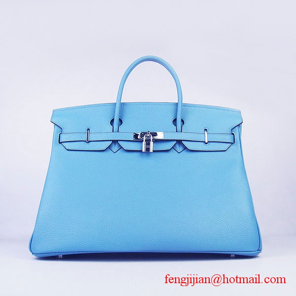 Hermes Birkin 40cm Togo Bag Light Blue 6099